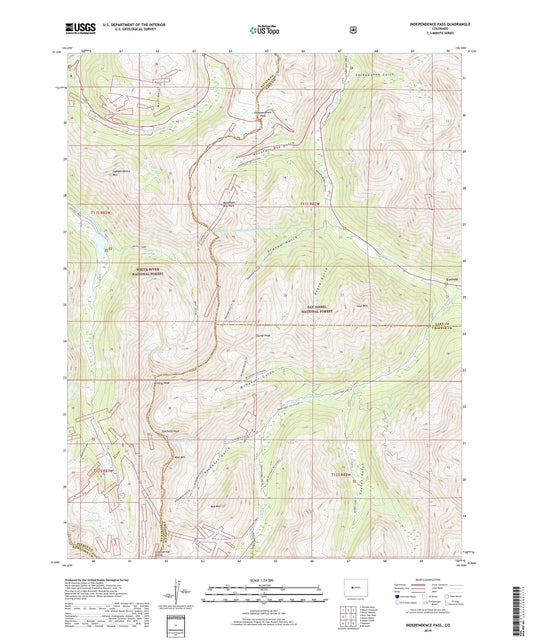 Independence Pass Colorado US Topo Map Image