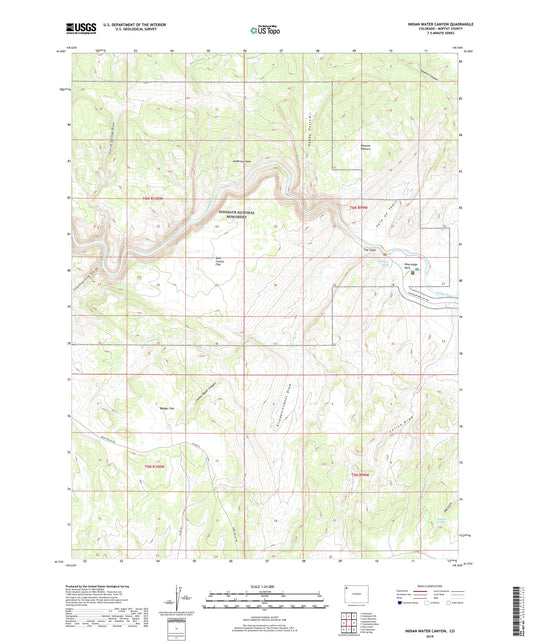 Indian Water Canyon Colorado US Topo Map Image