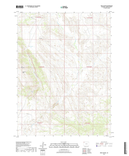 Irish Canyon Colorado US Topo Map Image