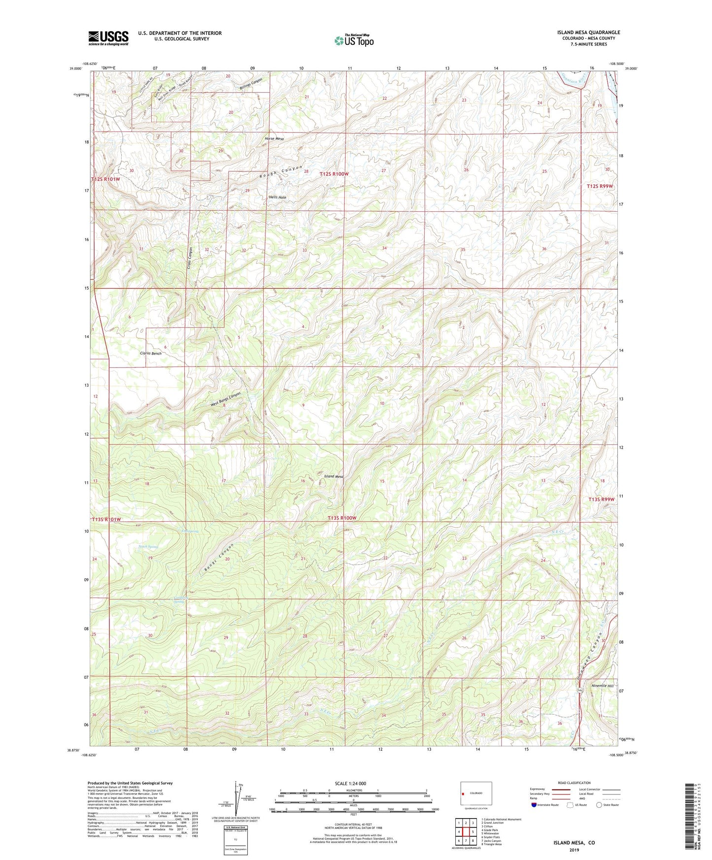 Island Mesa Colorado US Topo Map Image