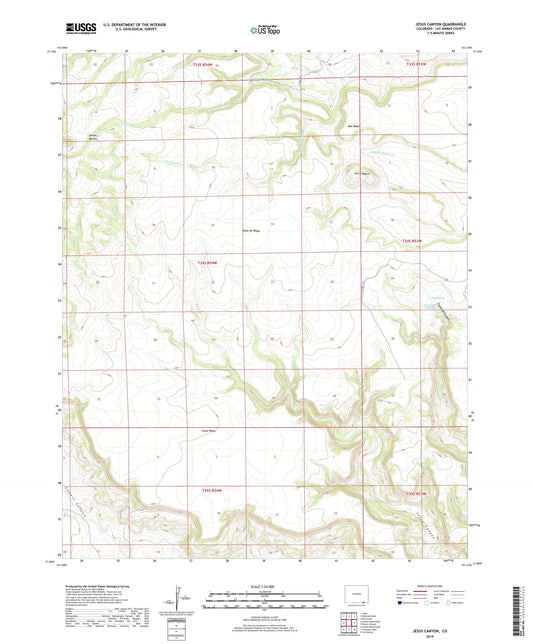 Jesus Canyon Colorado US Topo Map Image