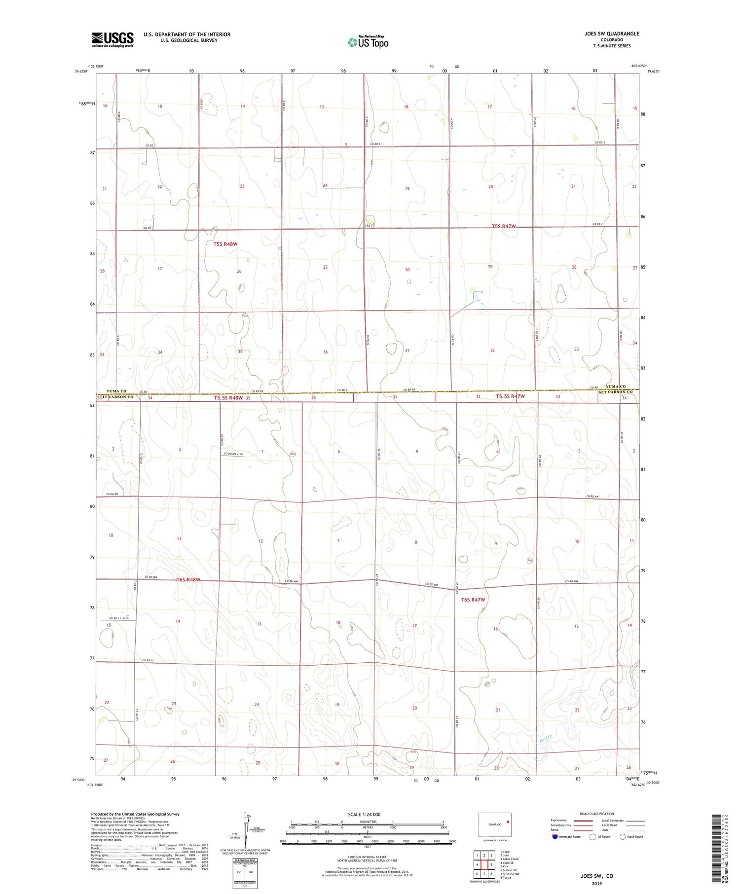 Joes SW Colorado US Topo Map Image