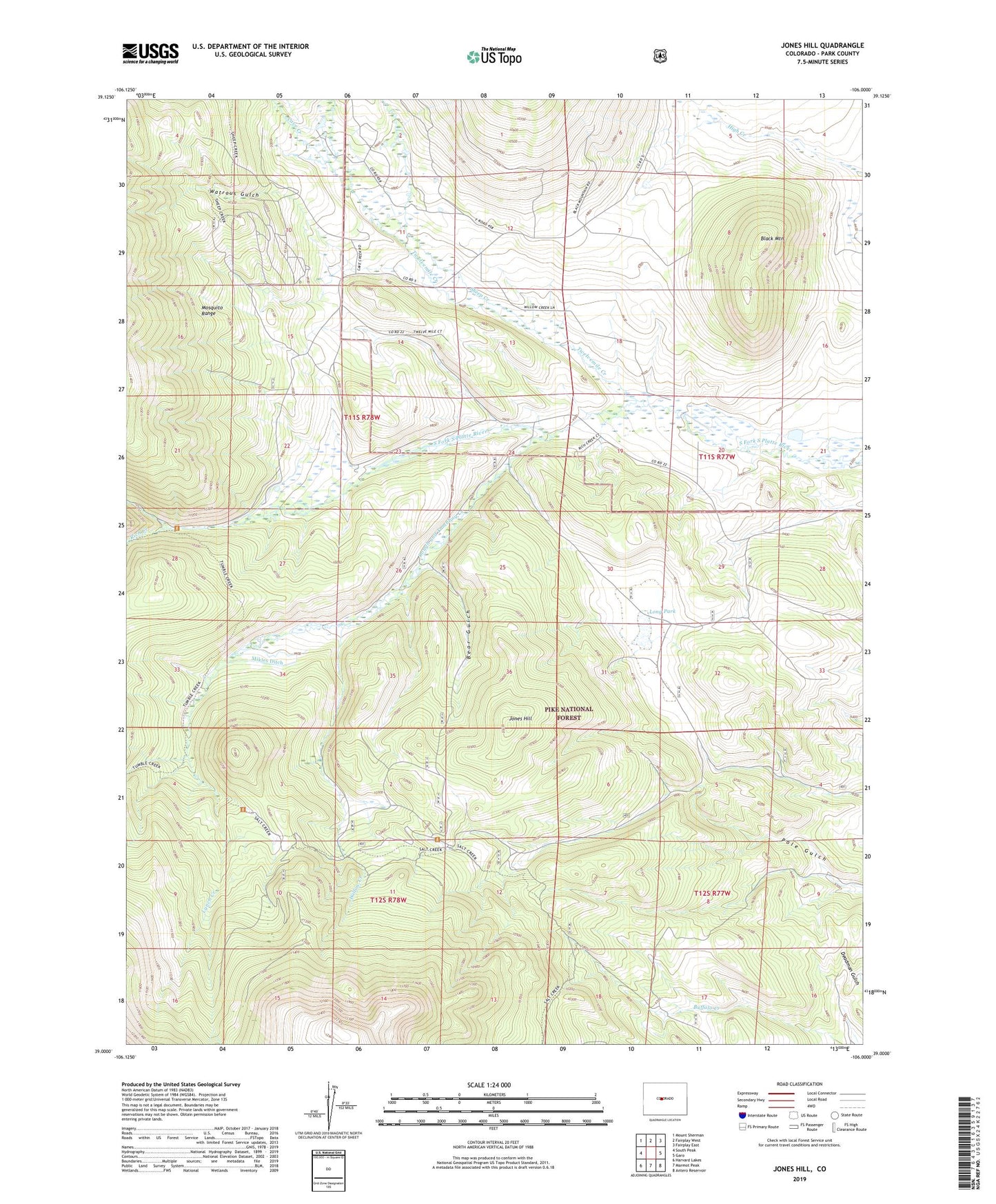 Jones Hill Colorado US Topo Map Image