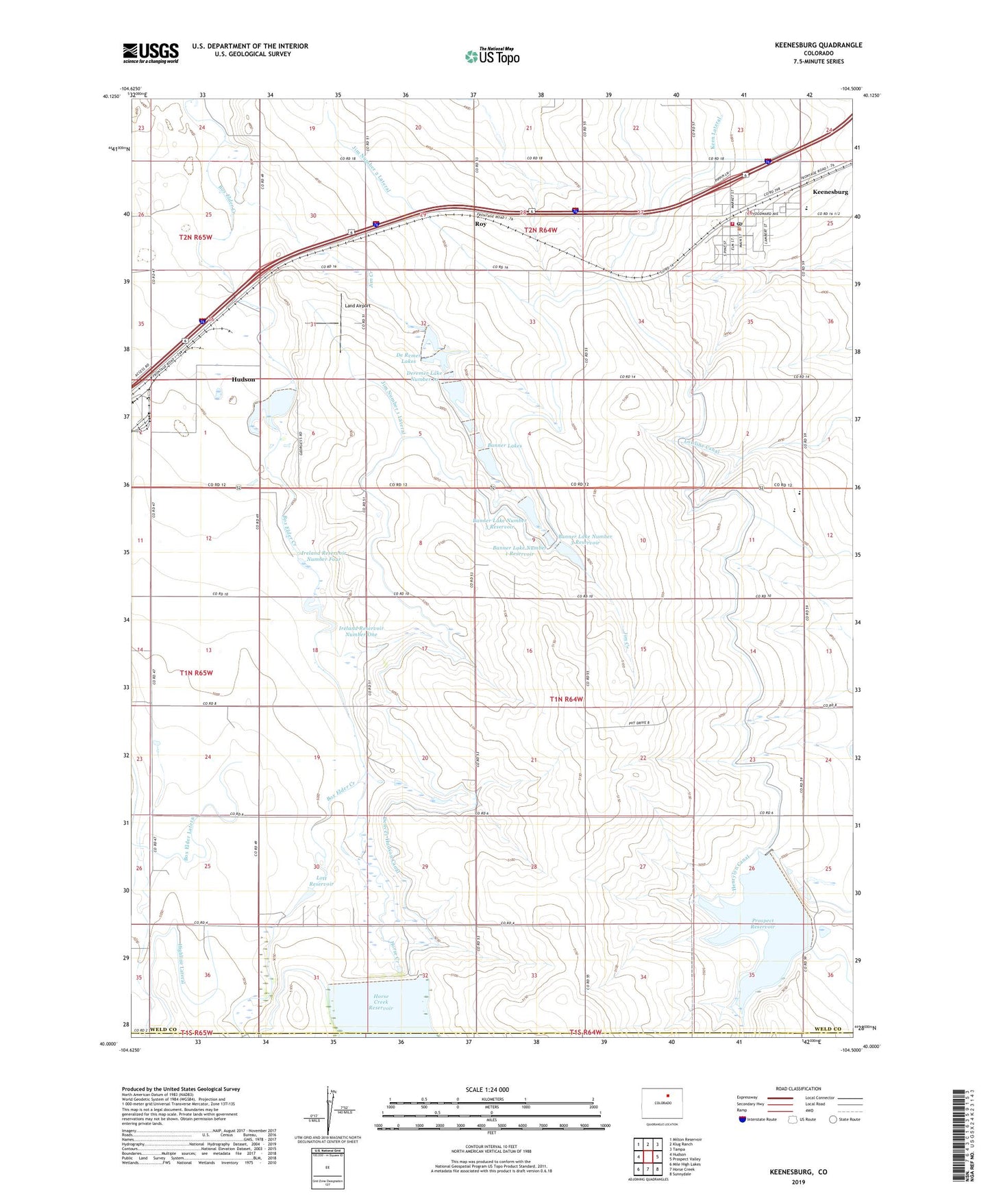 Keenesburg Colorado US Topo Map Image