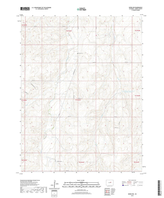 Kiowa NW Colorado US Topo Map Image