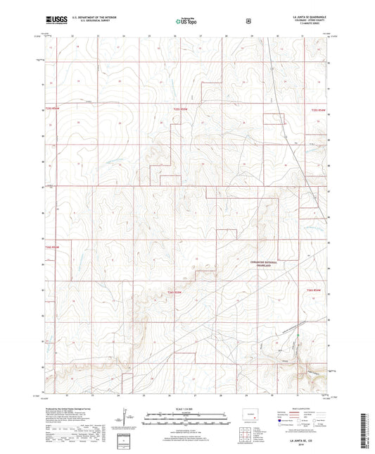 La Junta SE Colorado US Topo Map Image