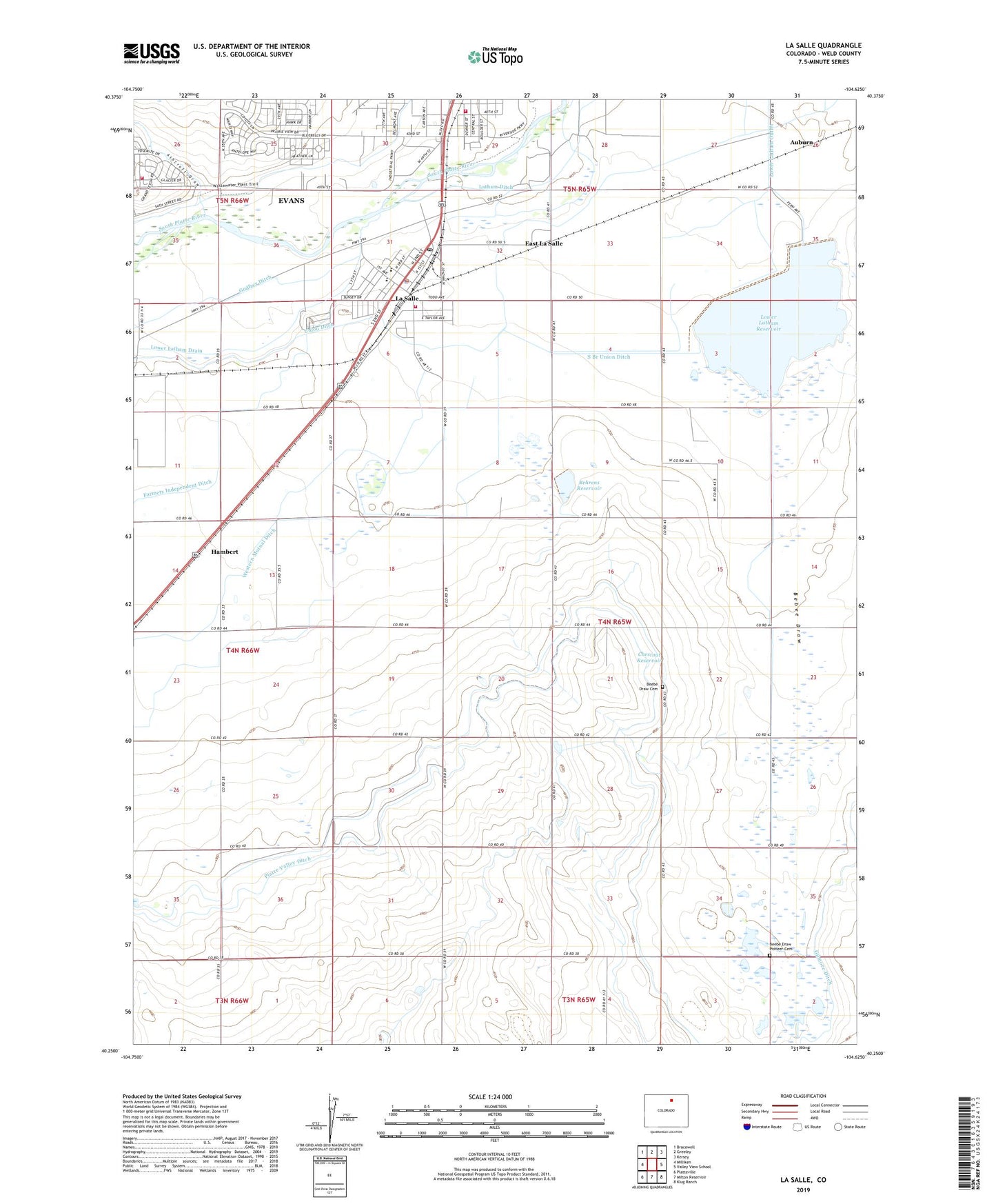 La Salle Colorado US Topo Map Image