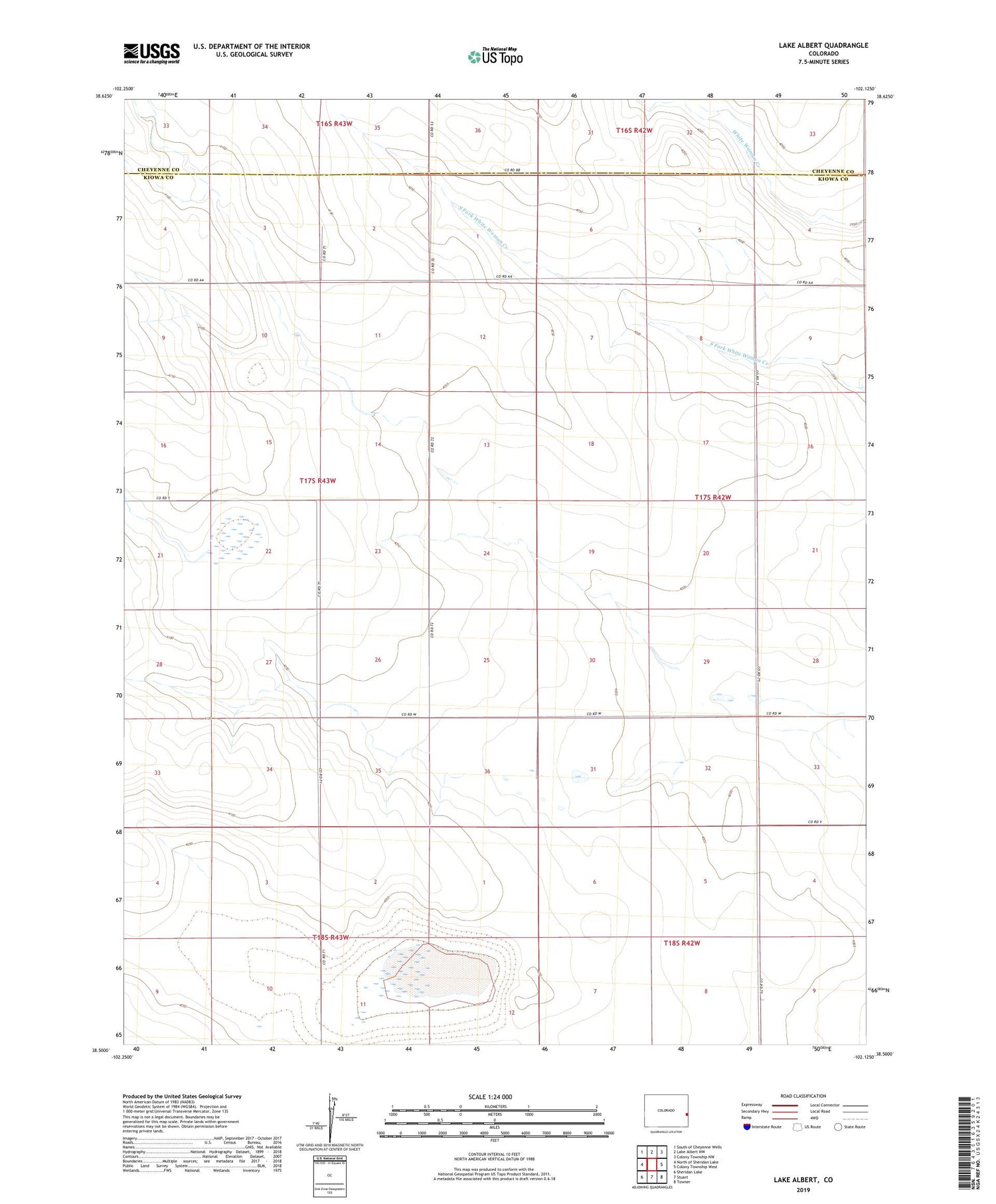 Lake Albert Colorado US Topo Map Image