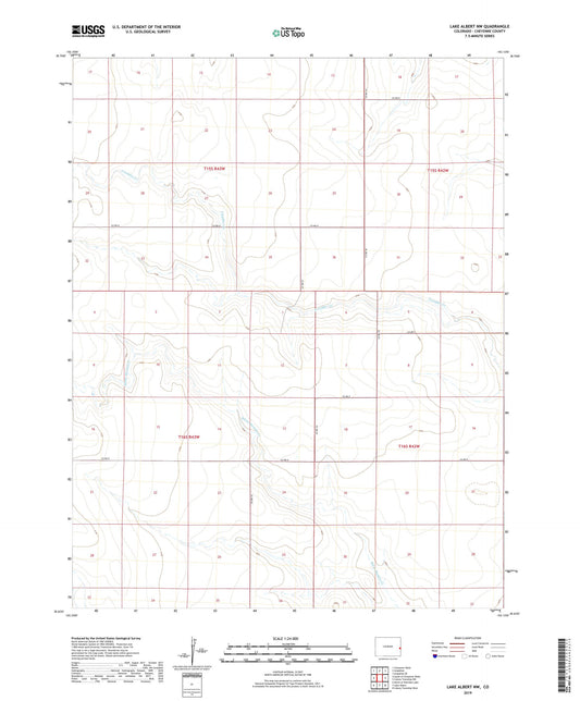Lake Albert NW Colorado US Topo Map Image