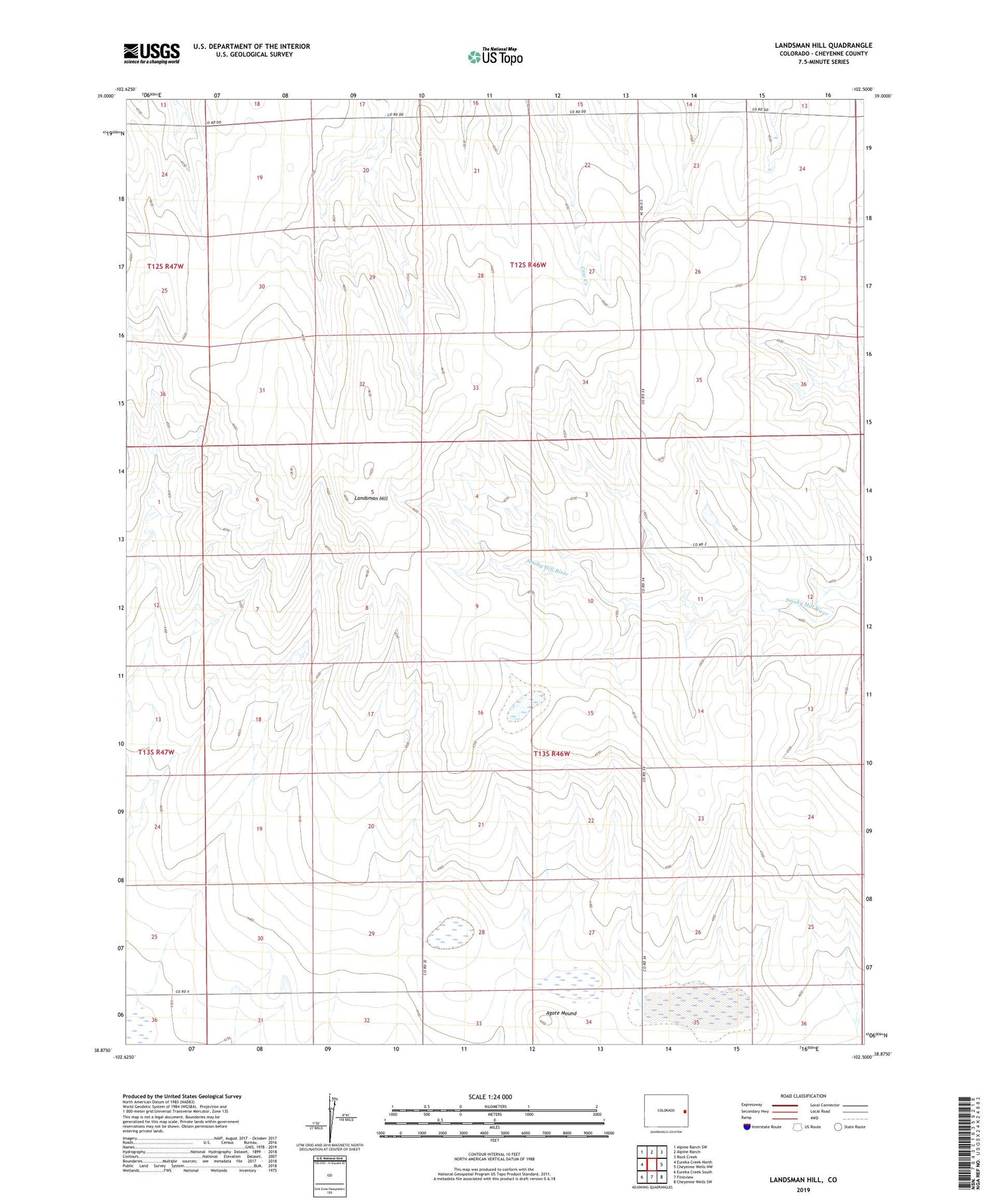 Landsman Hill Colorado US Topo Map Image