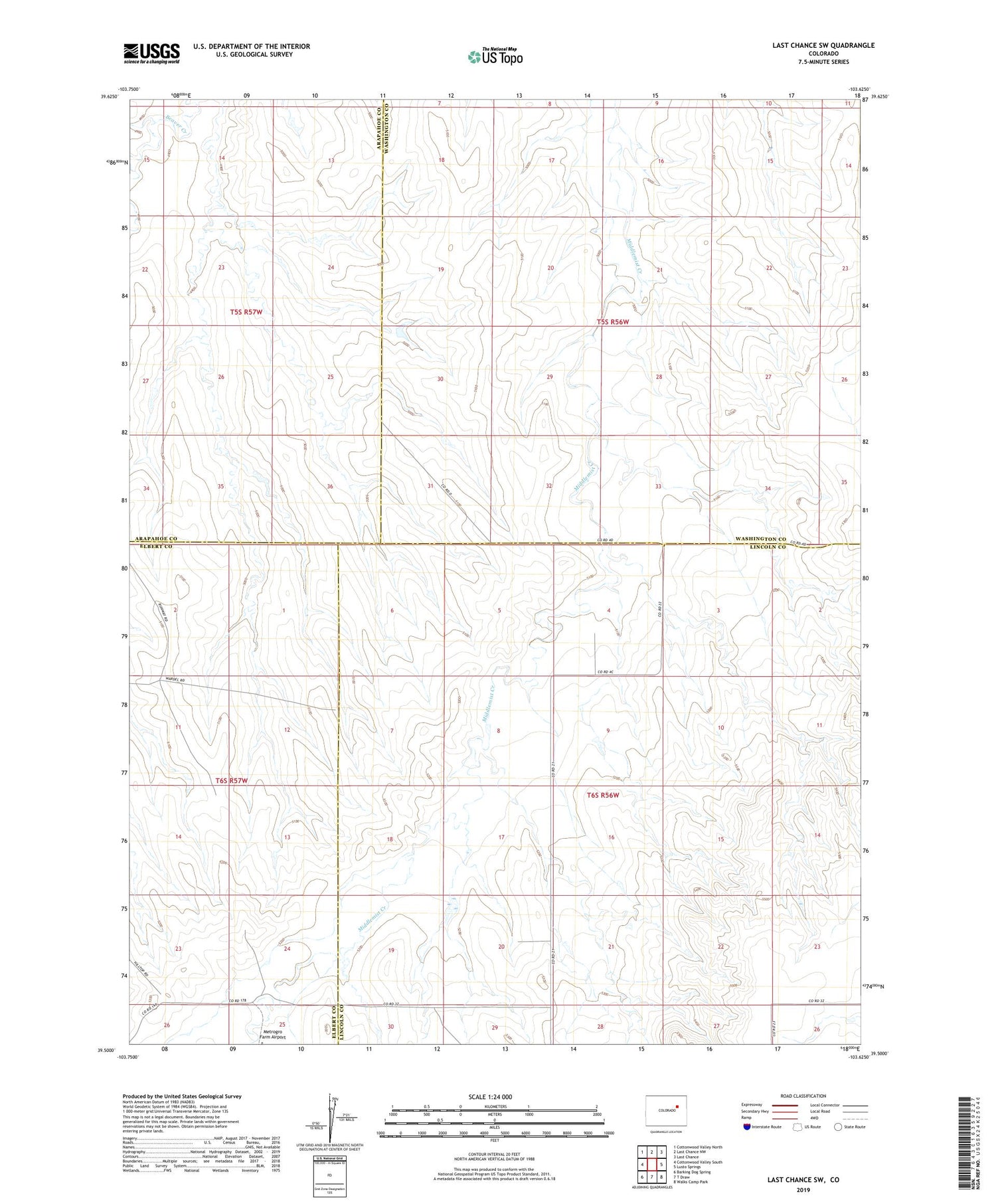 Last Chance SW Colorado US Topo Map Image