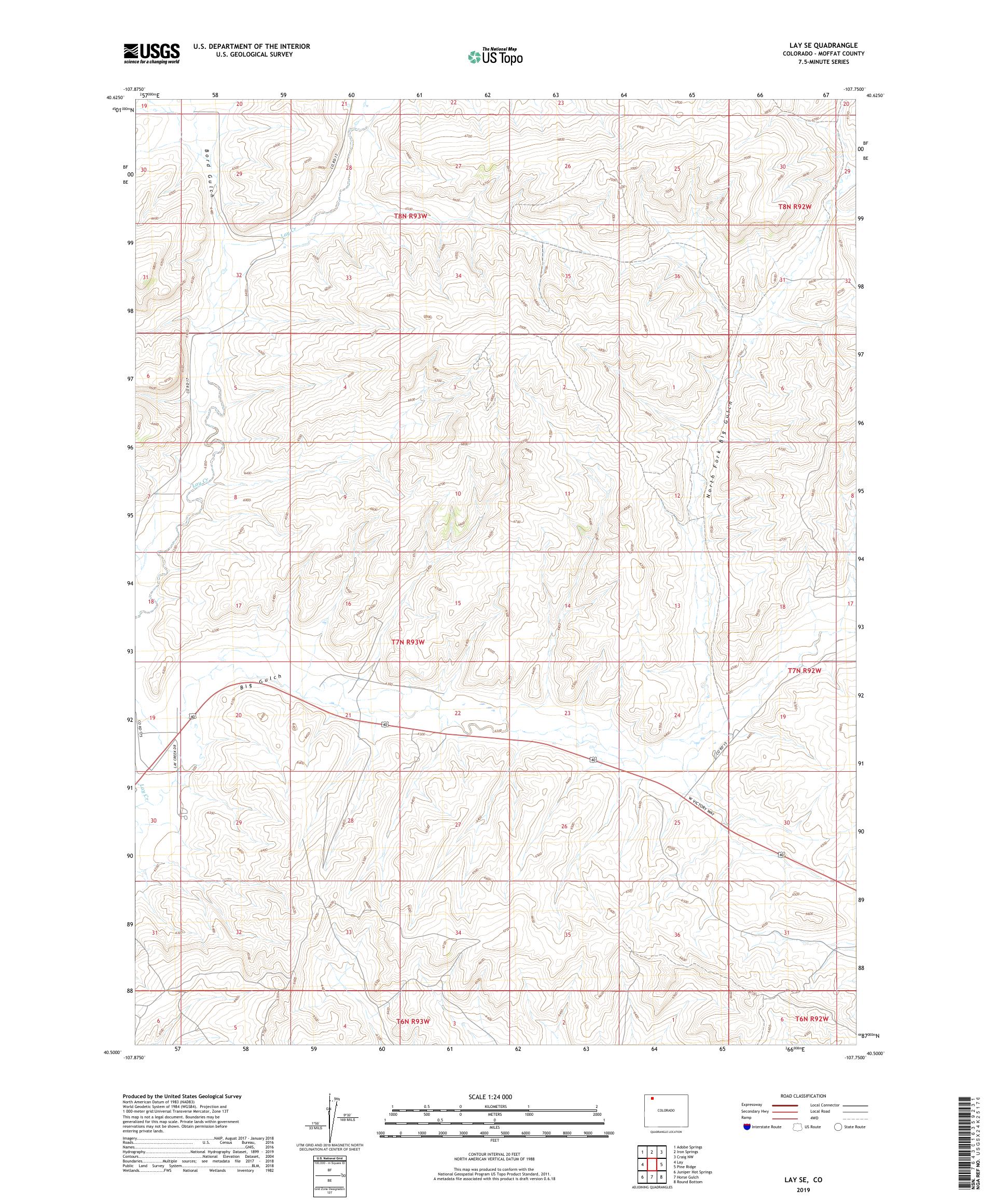 Lay SE Colorado US Topo Map – MyTopo Map Store