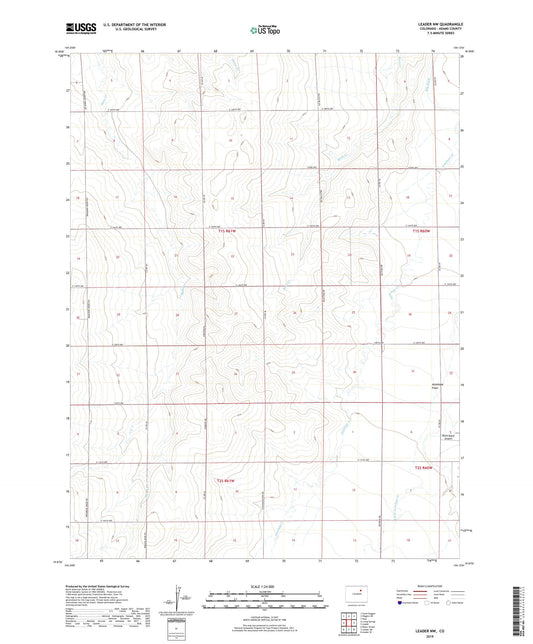 Leader NW Colorado US Topo Map Image