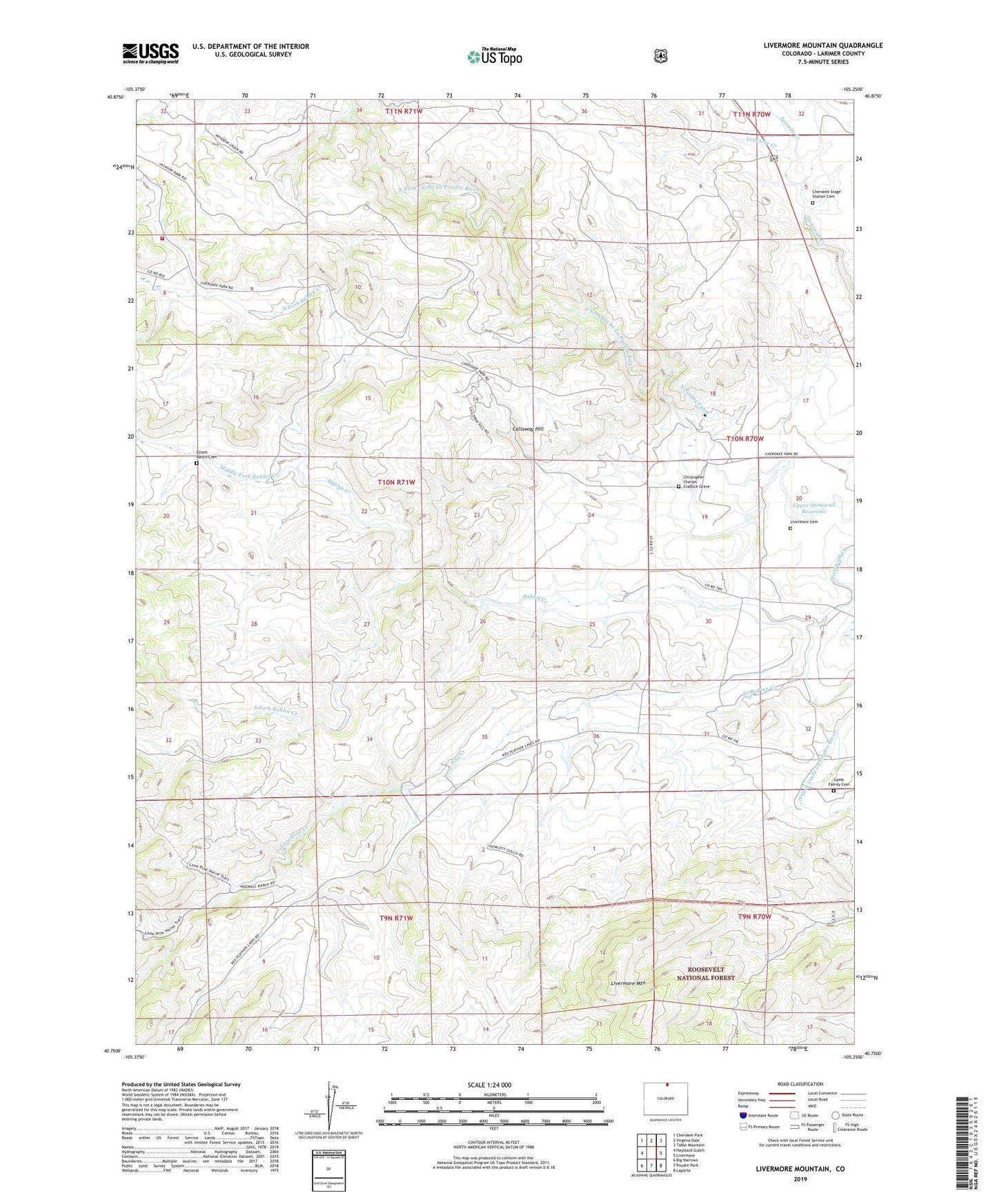 Livermore Mountain Colorado US Topo Map Image
