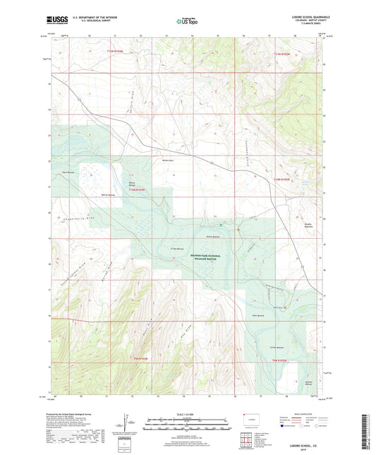 Lodore School Colorado US Topo Map Image