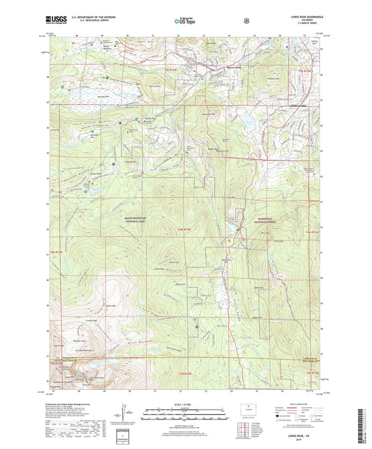 Longs Peak Colorado US Topo Map Image