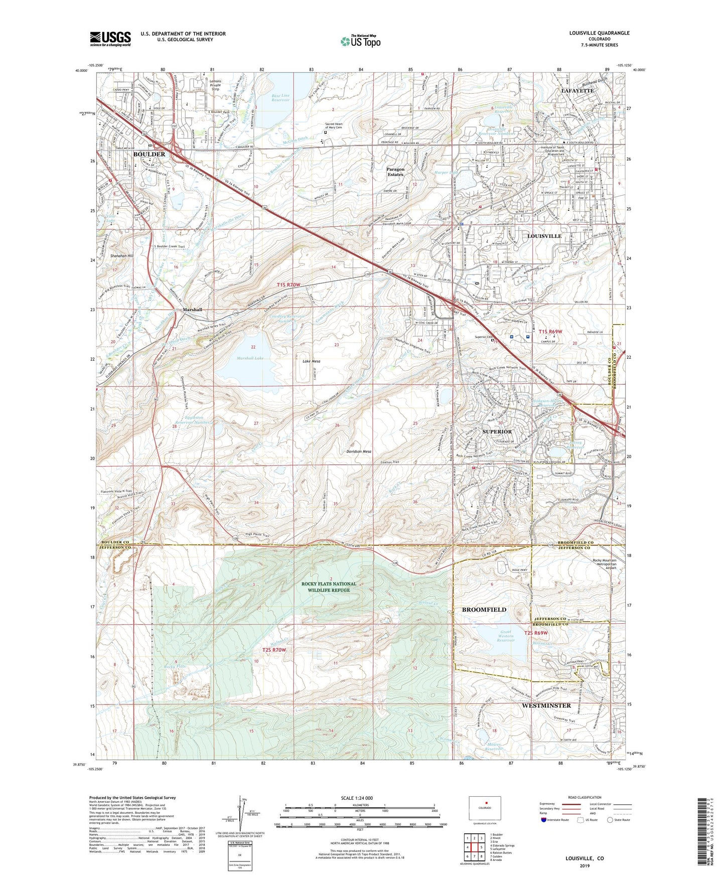 Louisville Colorado US Topo Map Image