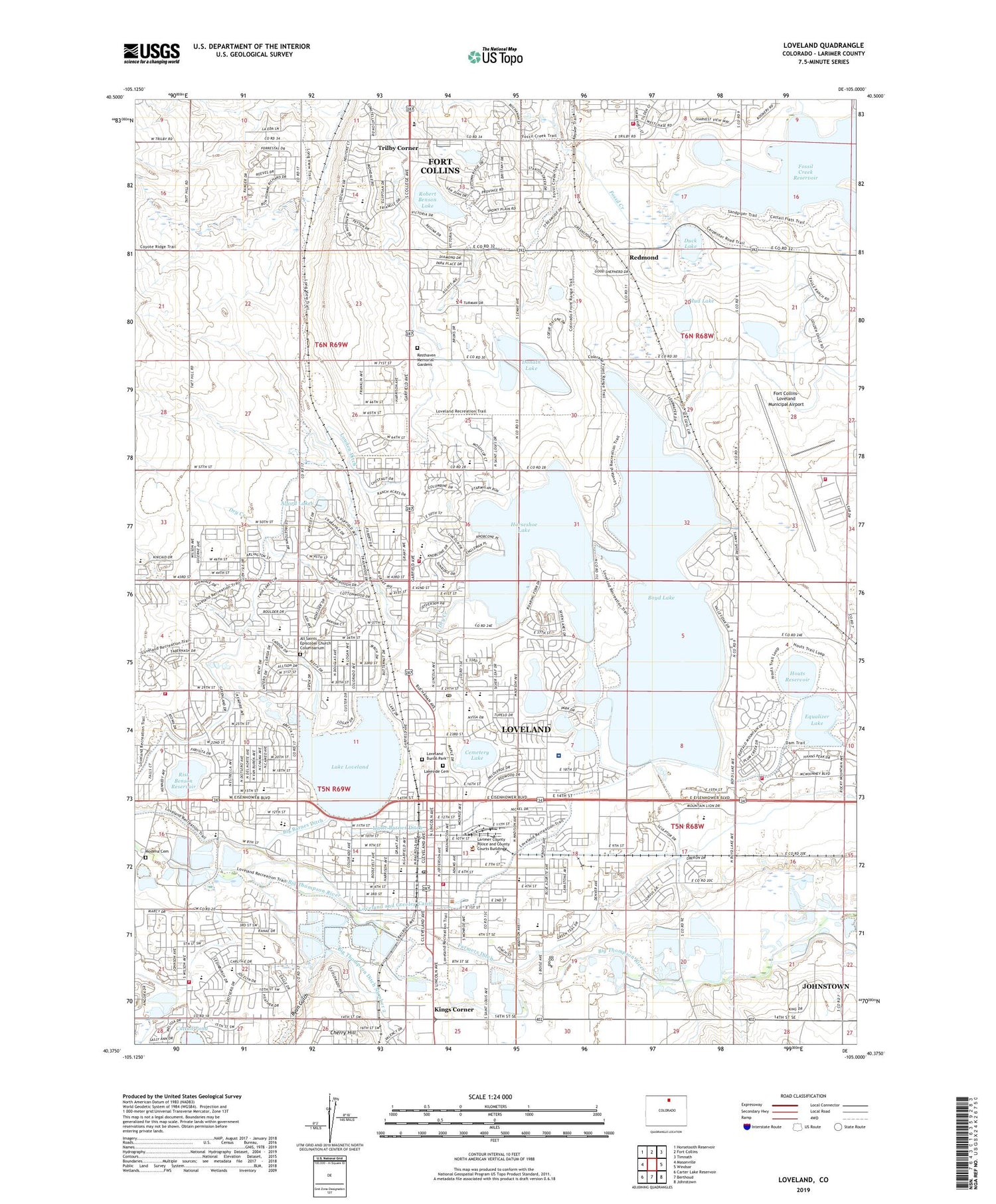 Loveland Colorado US Topo Map Image