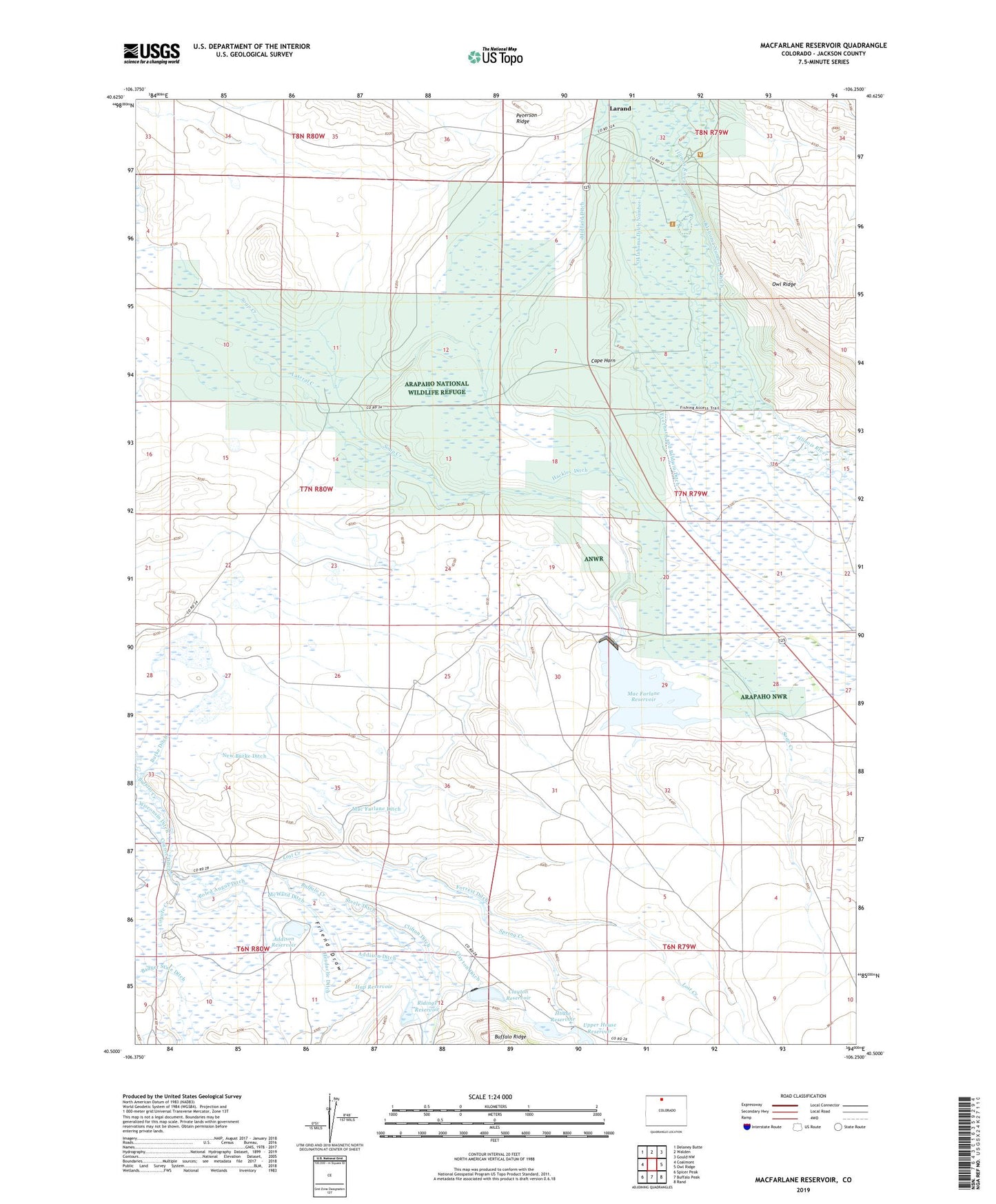MacFarlane Reservoir Colorado US Topo Map Image