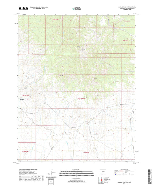 Mariano Wash East Colorado US Topo Map Image