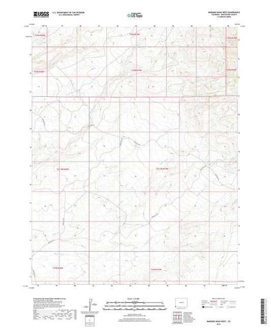 Mariano Wash West Colorado US Topo Map Image