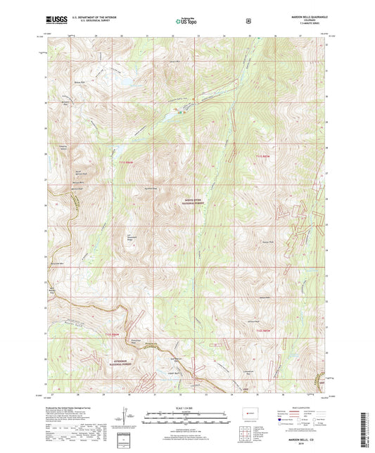 Maroon Bells Colorado US Topo Map Image
