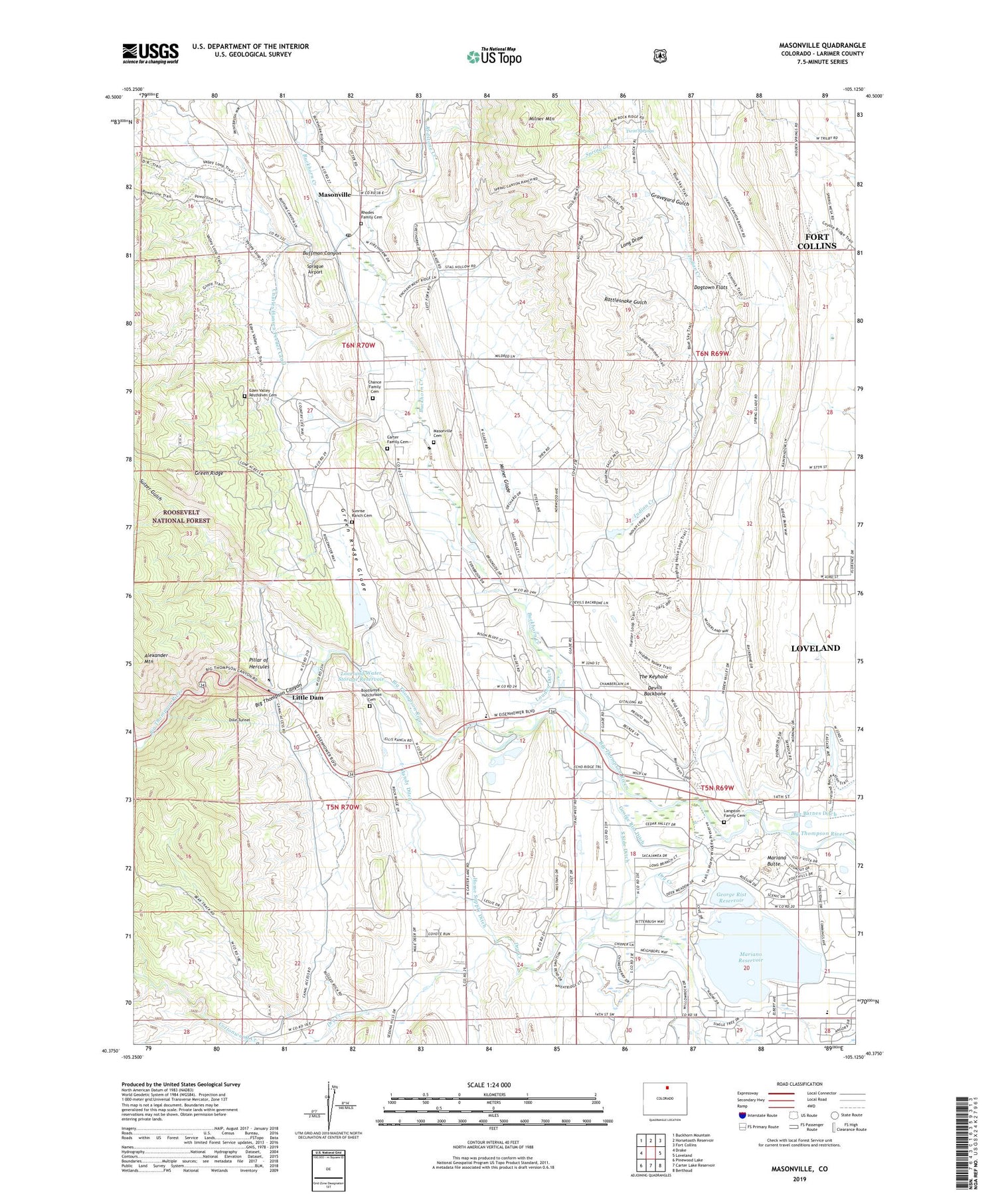 Masonville Colorado US Topo Map Image