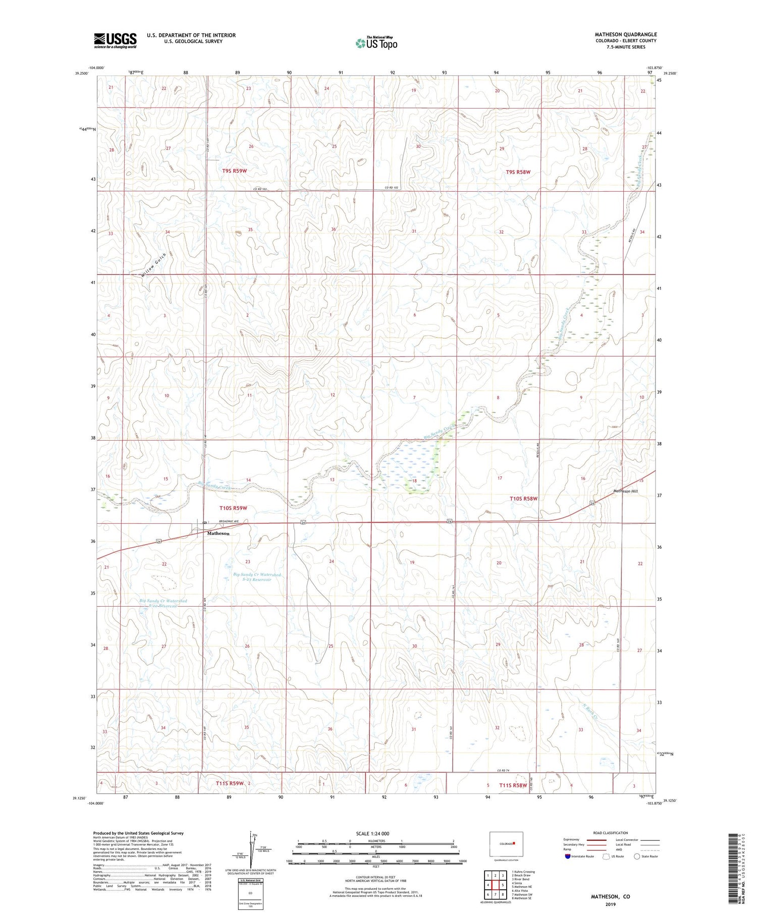 Matheson Colorado US Topo Map Image
