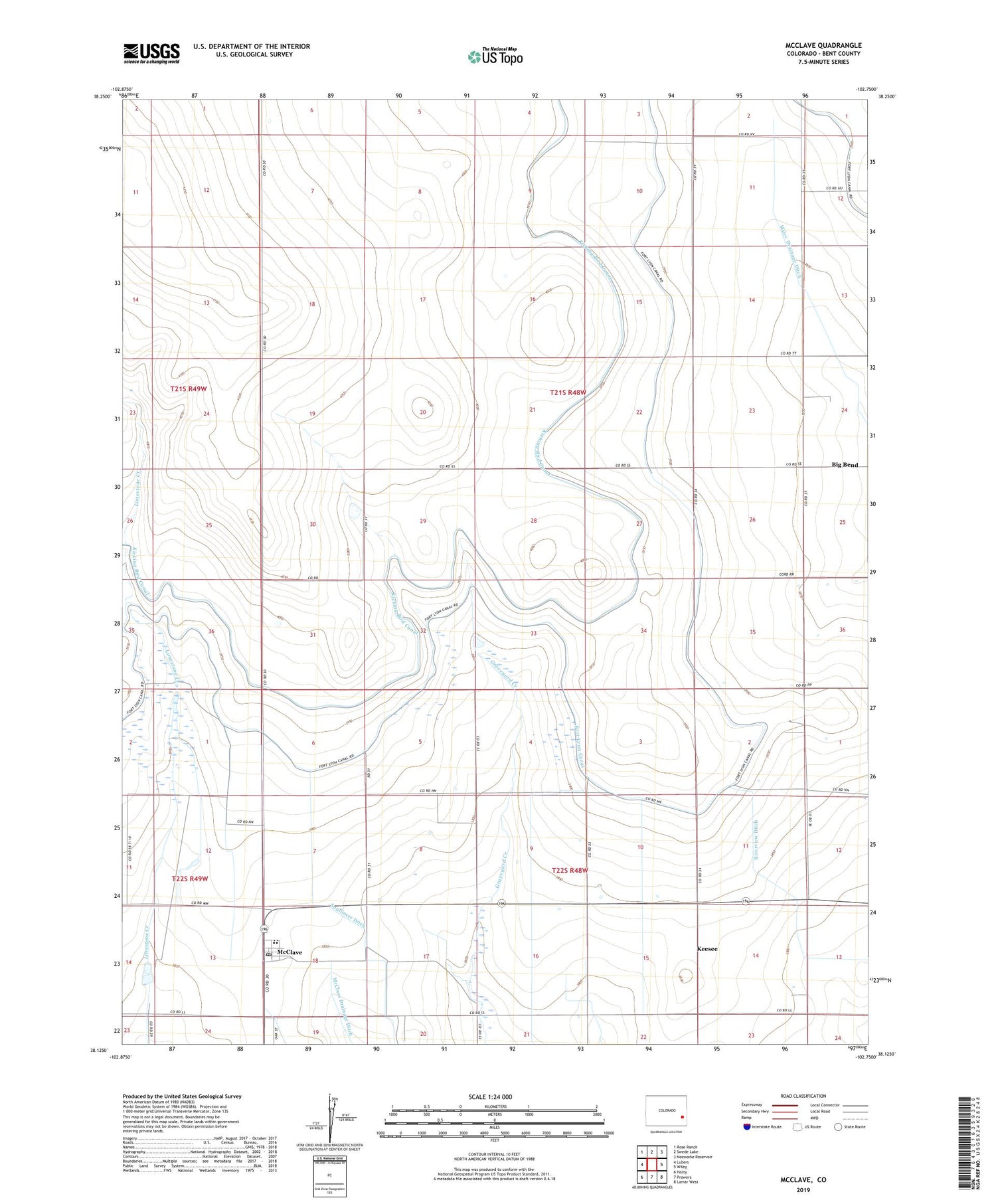 McClave Colorado US Topo Map Image