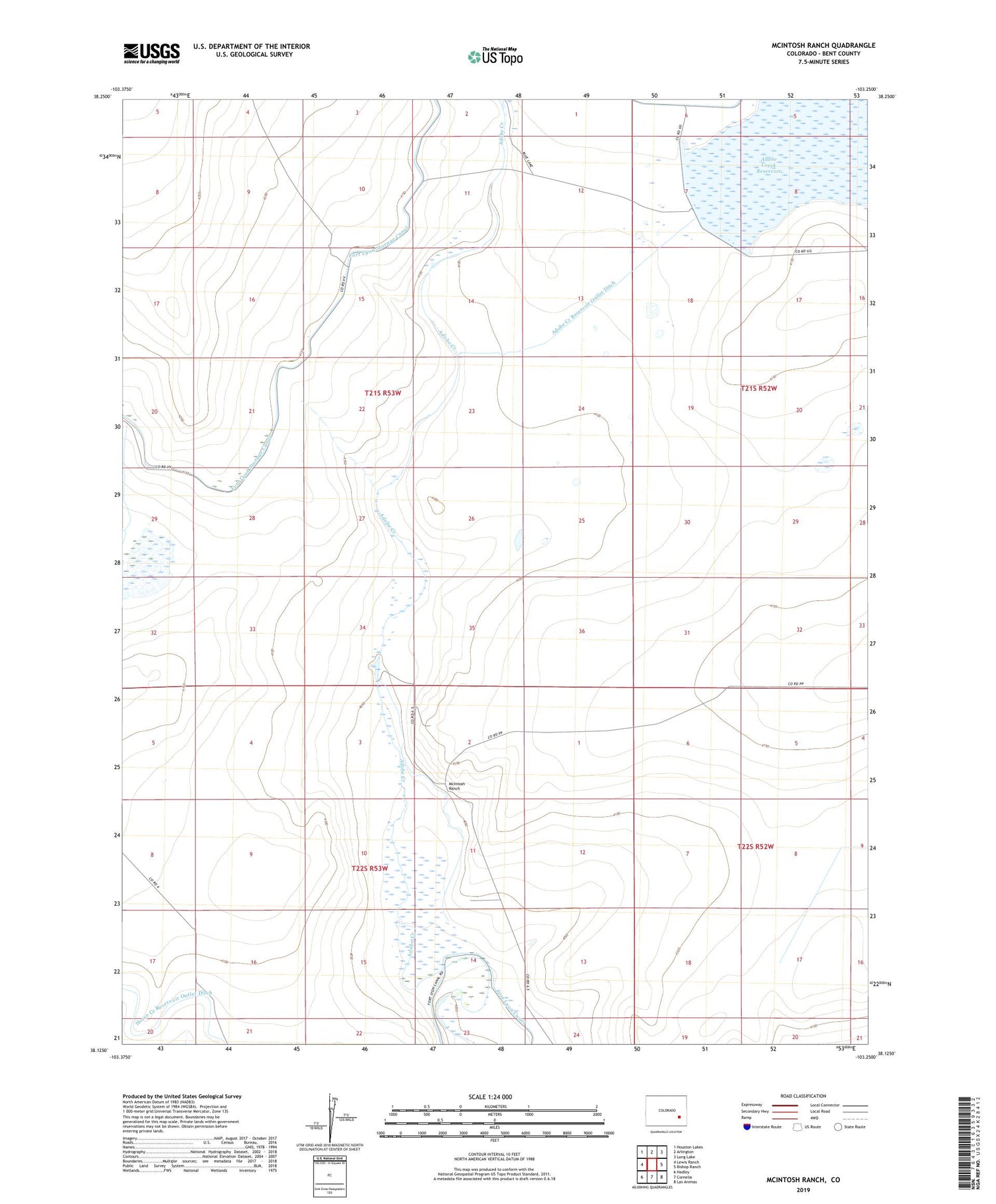 McIntosh Ranch Colorado US Topo Map Image