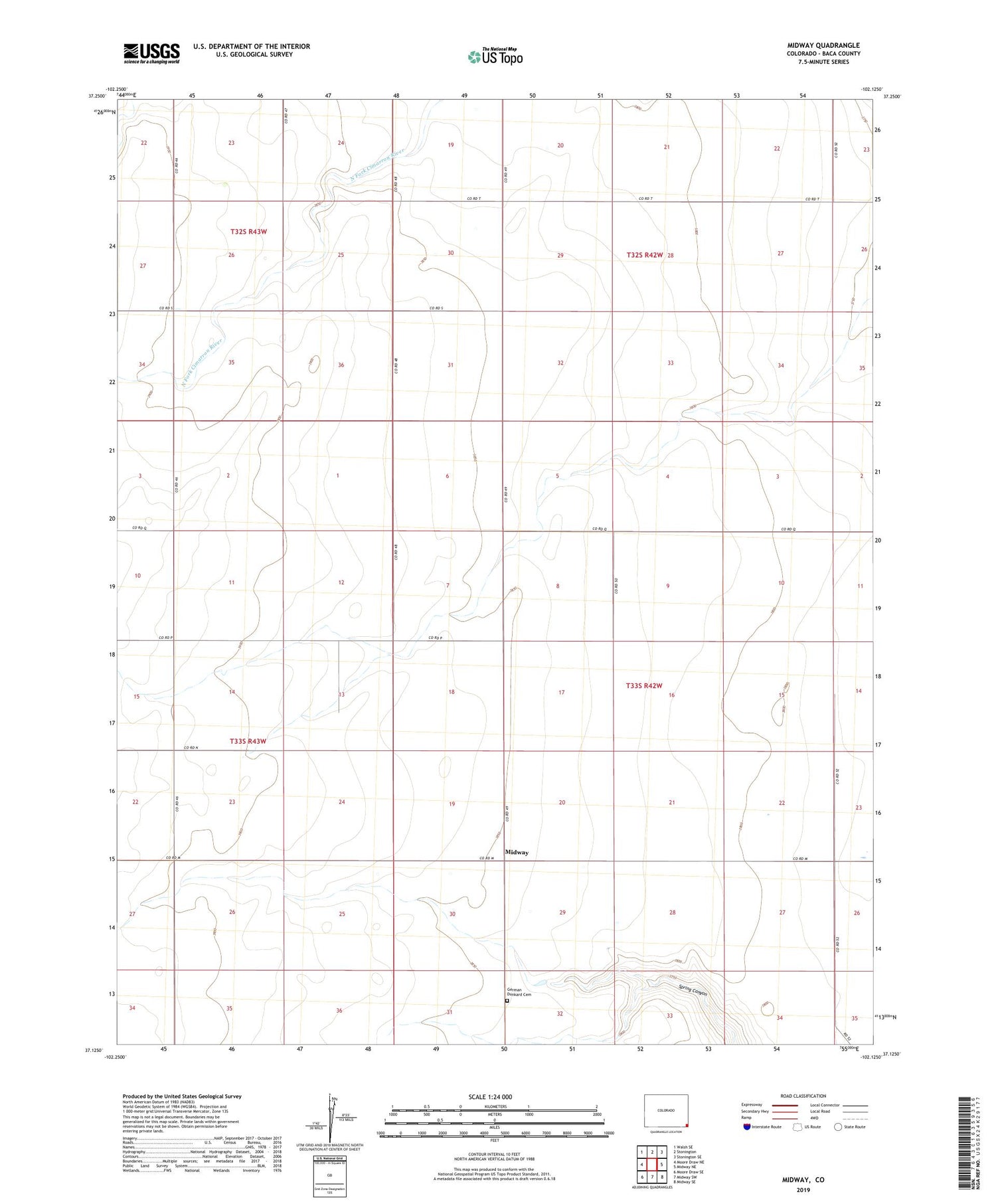 Midway Colorado US Topo Map Image