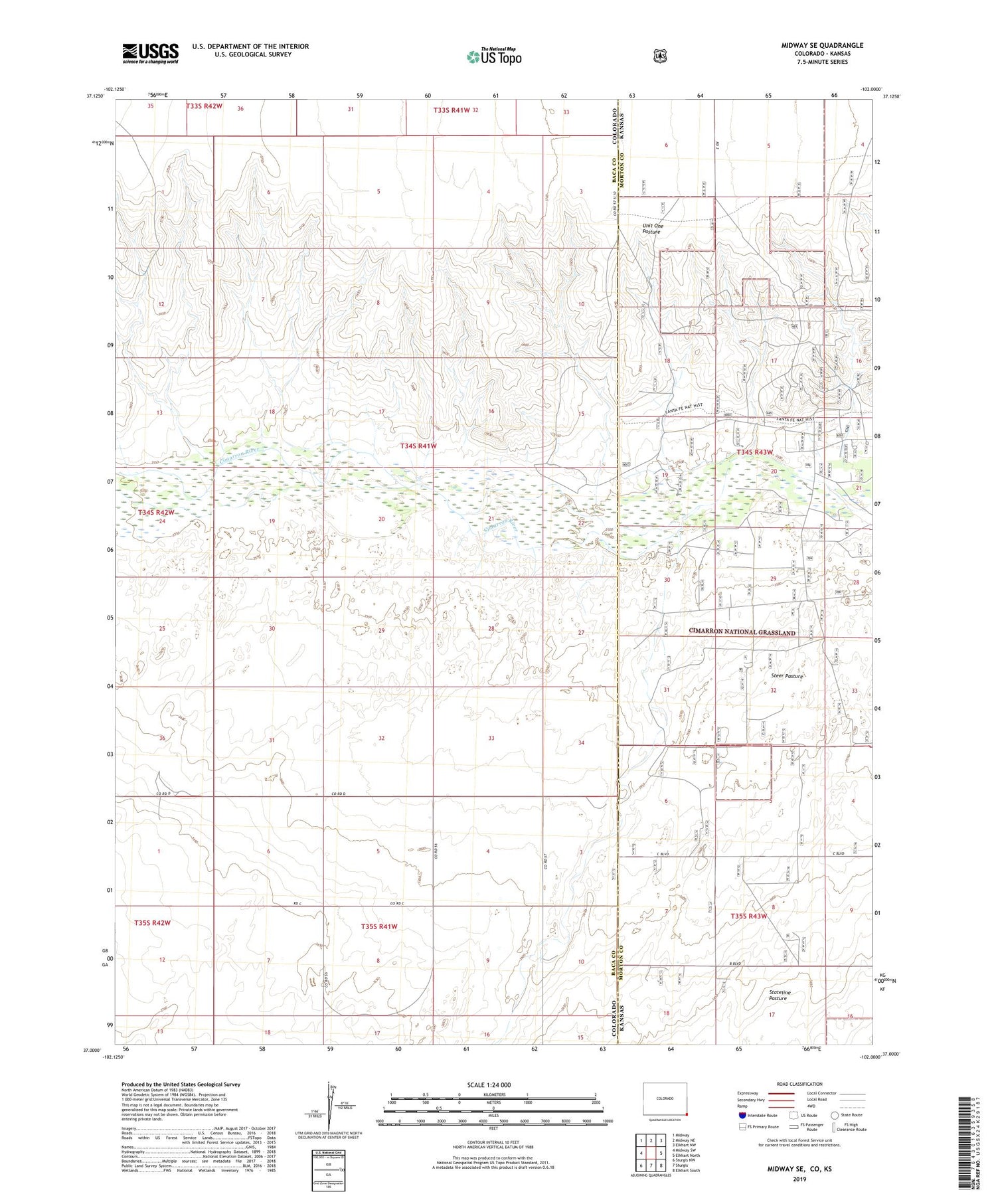 Midway SE Colorado US Topo Map Image