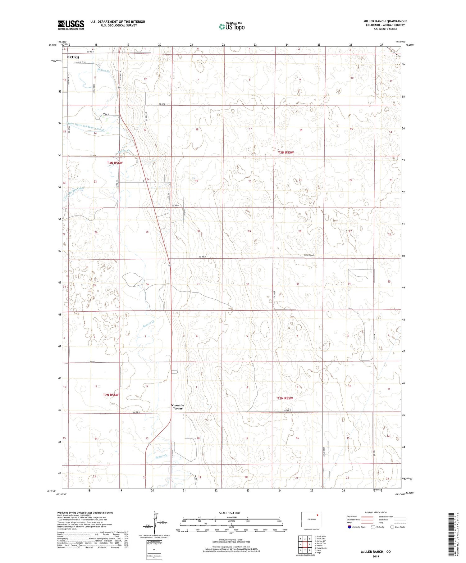Miller Ranch Colorado US Topo Map Image
