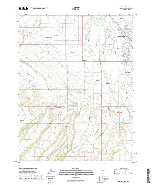 Montrose West Colorado US Topo Map Image