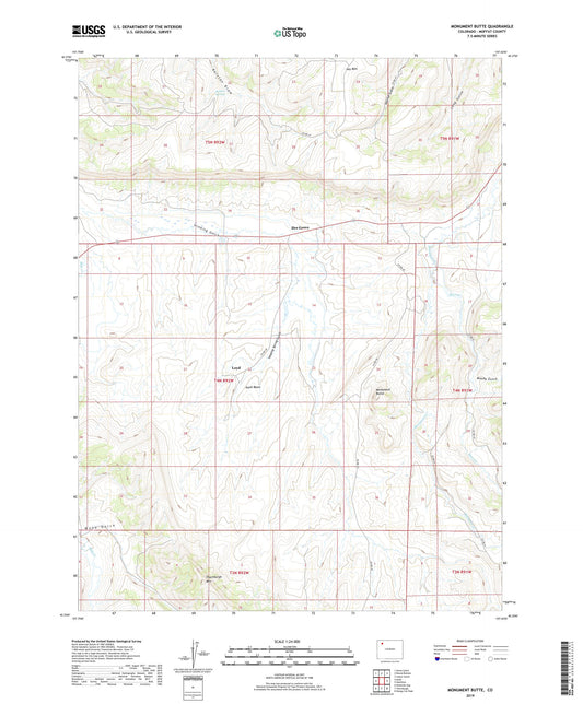 Monument Butte Colorado US Topo Map Image