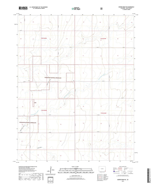 Moore Draw NE Colorado US Topo Map Image