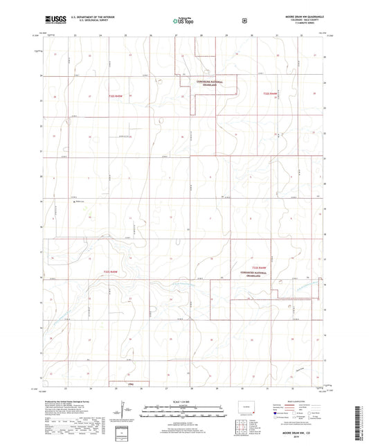 Moore Draw NW Colorado US Topo Map Image