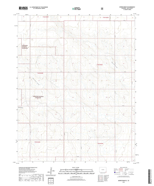Moore Draw SE Colorado US Topo Map Image