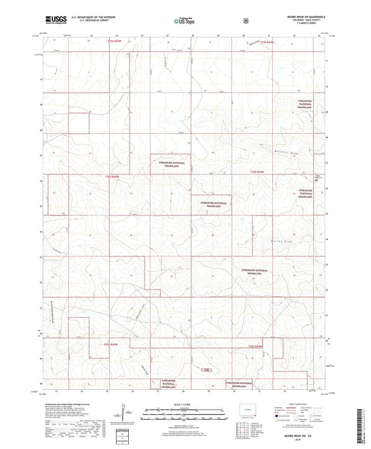 Moore Draw SW Colorado US Topo Map Image