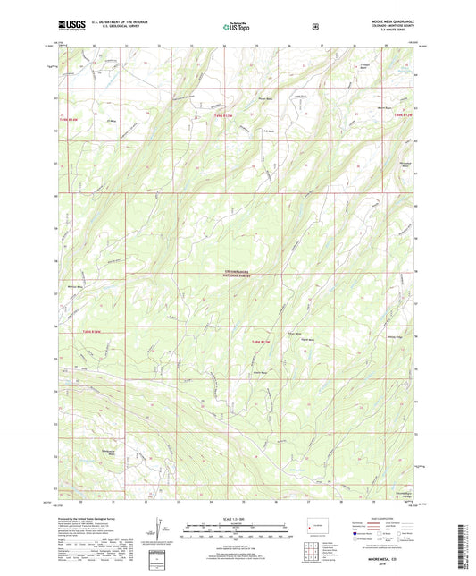 Moore Mesa Colorado US Topo Map Image