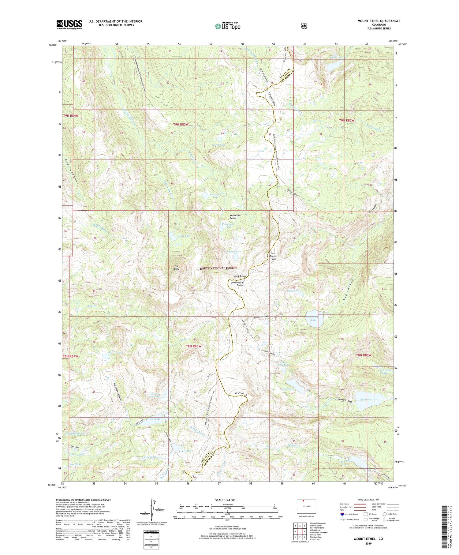 Mount Ethel Colorado US Topo Map Image