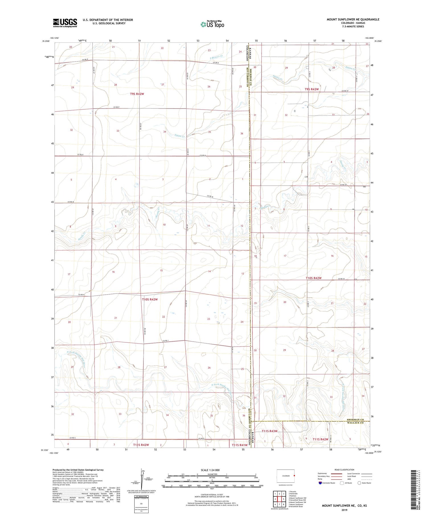 Mount Sunflower NE Colorado US Topo Map Image