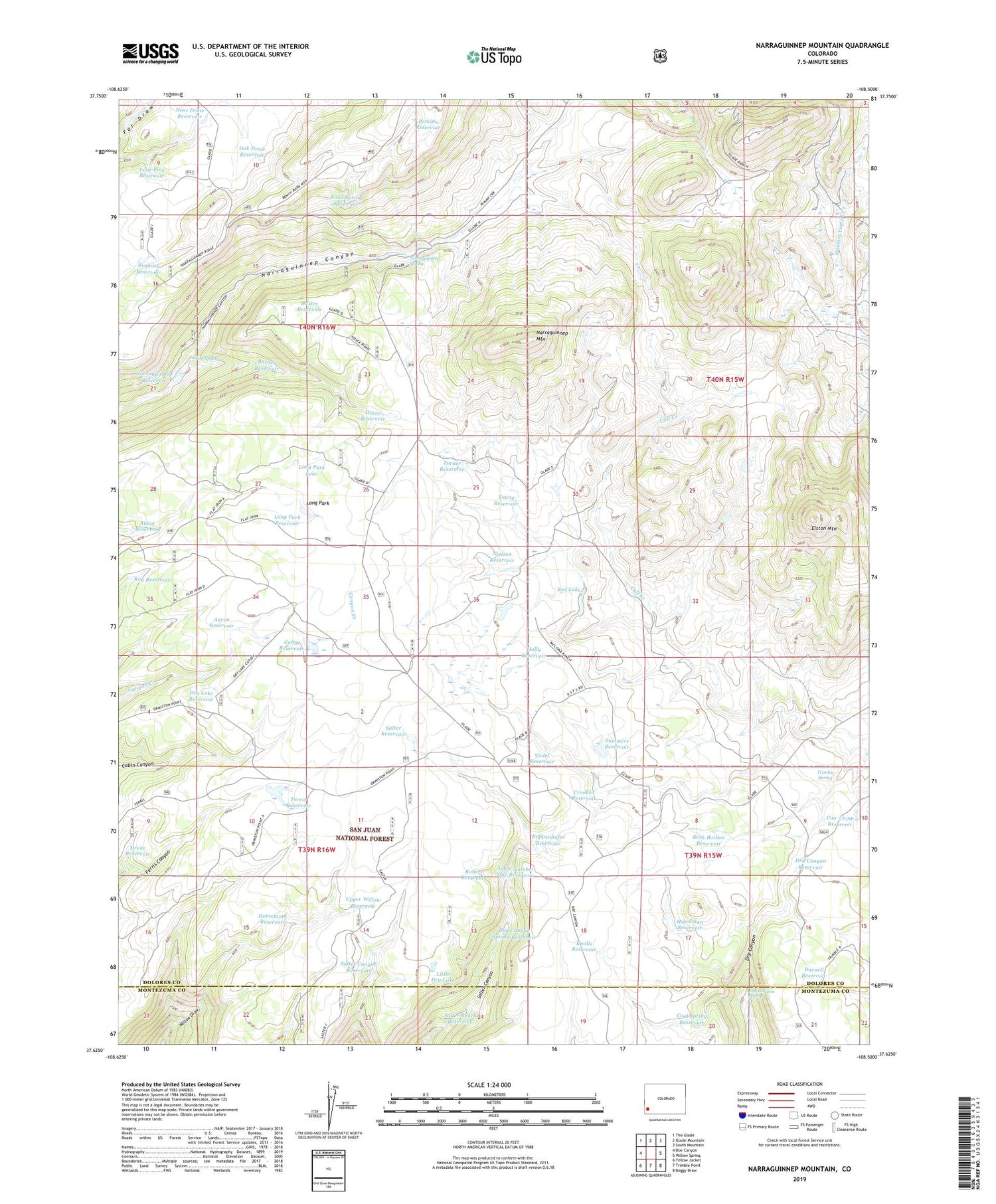 Narraguinnep Mountain Colorado US Topo Map Image