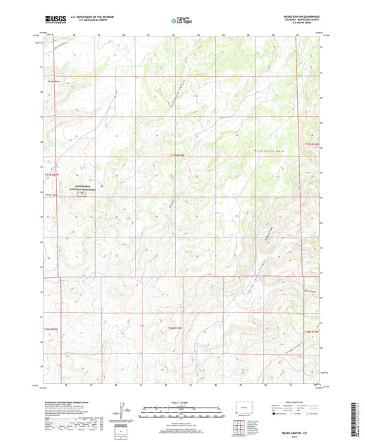 Negro Canyon Colorado US Topo Map Image