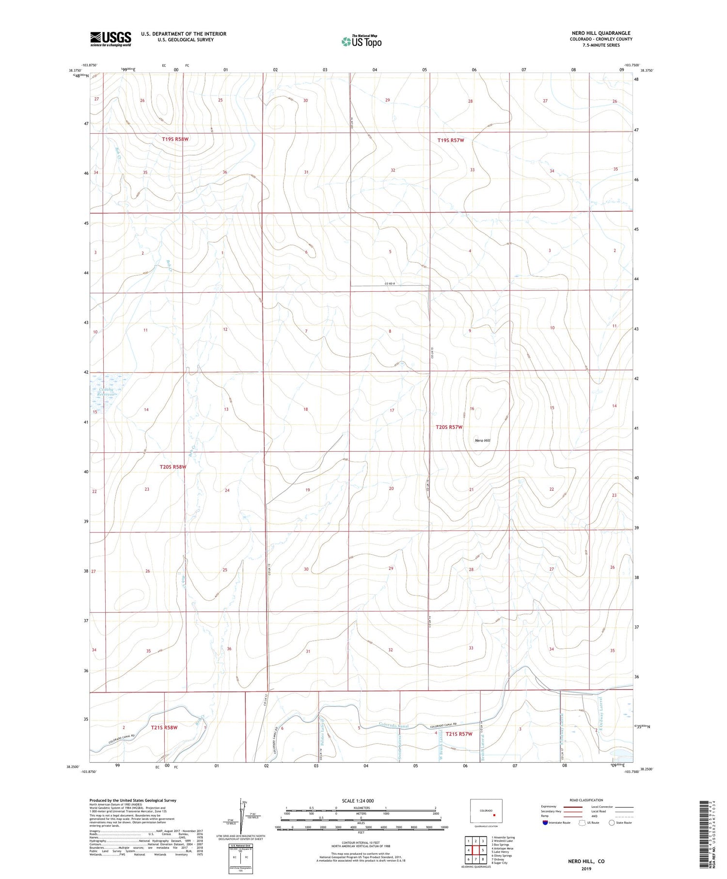 Nero Hill Colorado US Topo Map Image