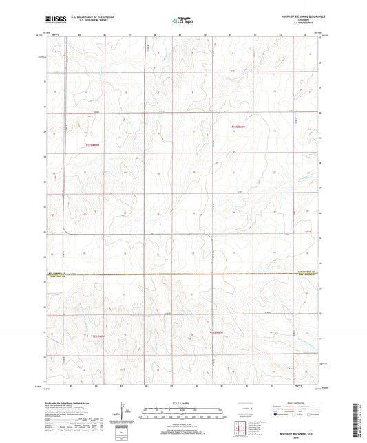 North of Big Spring Colorado US Topo Map Image
