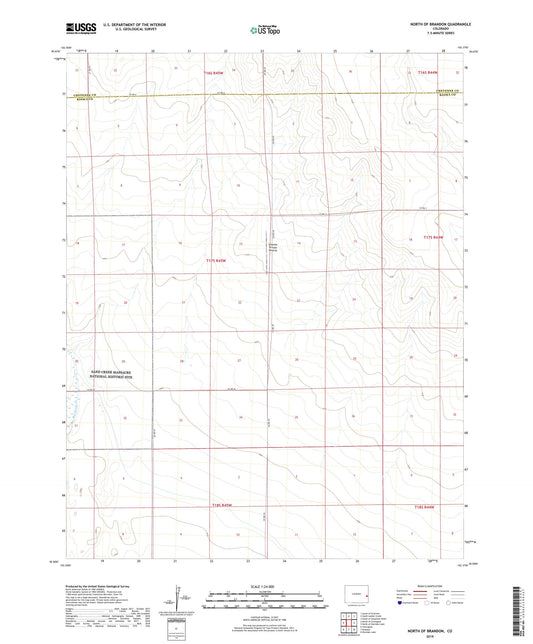 North of Brandon Colorado US Topo Map Image