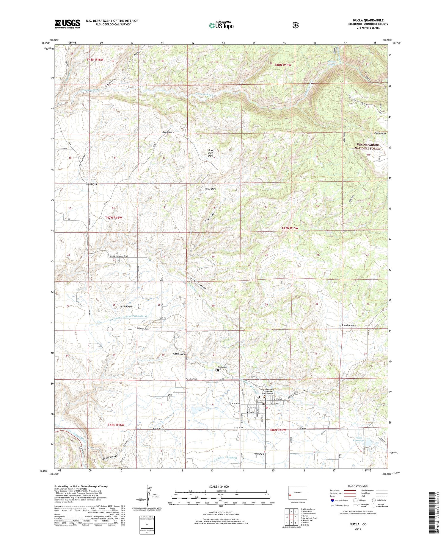 Nucla Colorado US Topo Map Image