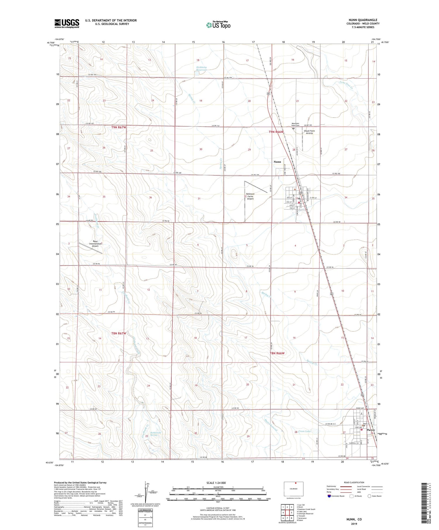 Nunn Colorado US Topo Map Image