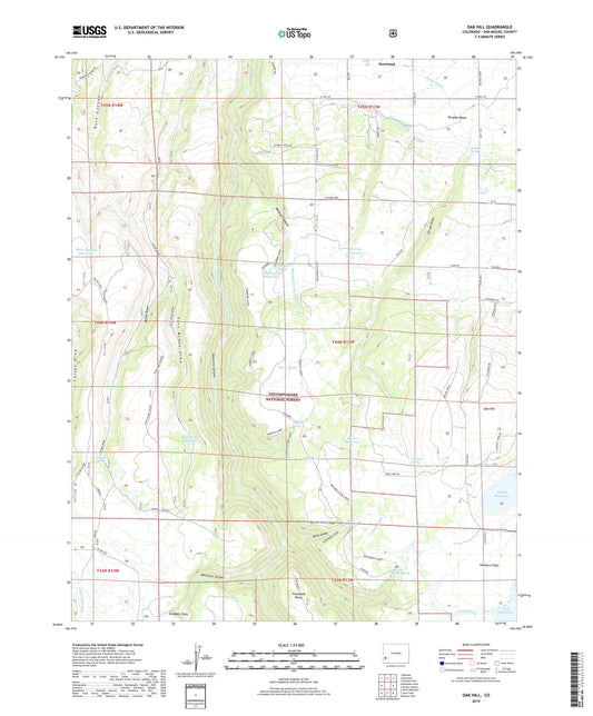 Oak Hill Colorado US Topo Map Image